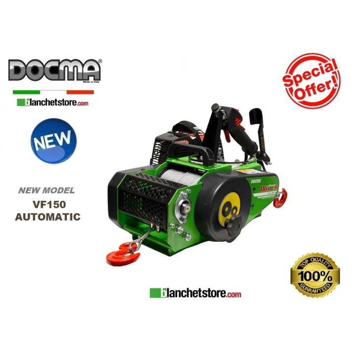 Forest Winch Docma VF150 Automatic Complete with STEEL rope (31029) d.6 x 60 Mt 980008
