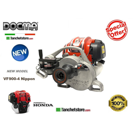 PORTABLE FOREST WINCH DOCMA VF900-4 NIPPON + CABLE d. 10 x 100Mt 980007