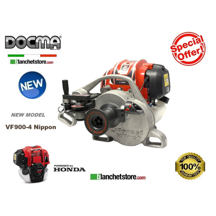 PORTABLE FOREST WINCH DOCMA VF900-4 NIPPON + CABLE d. 10 x 100Mt 980007