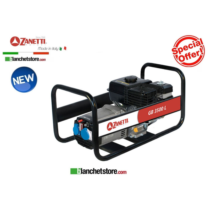 Generatore Zanetti GB 3500 L Bnenzina 220Volt 3,5kW