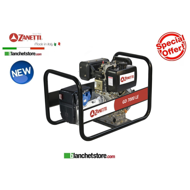 Generatore Zanetti GD 7000 LEV Diesel 220Volt 7,0kW Avv.EL.