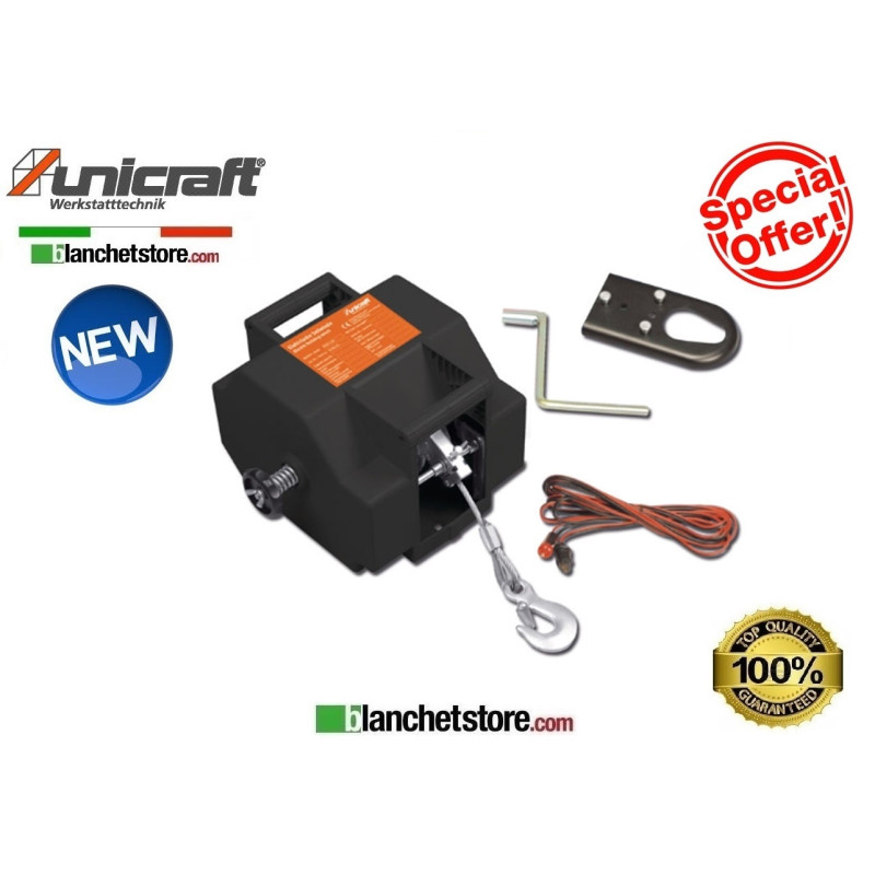 ARGANO ELETTRICO A FUNE UNICRAFT ESW 1360 12Volt TRAZIONE 13 Ton