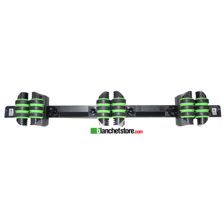 Accroche Skis et batons mur  Tredicino sur rouleaux VERT 3 PLACE