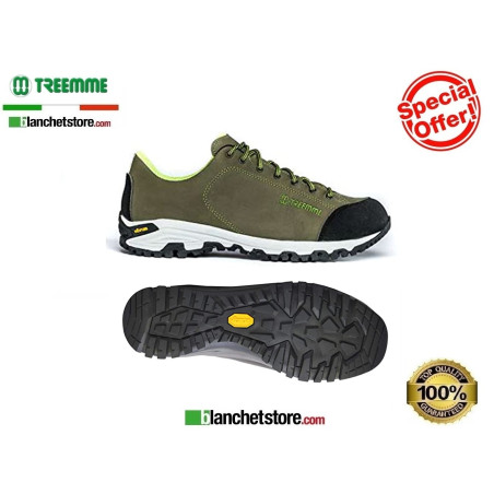 Treemme 1479 N.45 leather low shoe with Green toe cap