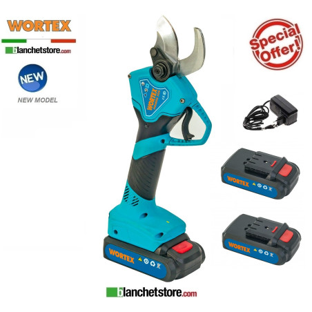 Ciseaux electriques sans fil Wortex Piranha 30-M 2 batteries 2A