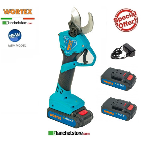 Wortex Piranha 30-M cordless electric scissors 2 batteries 2A