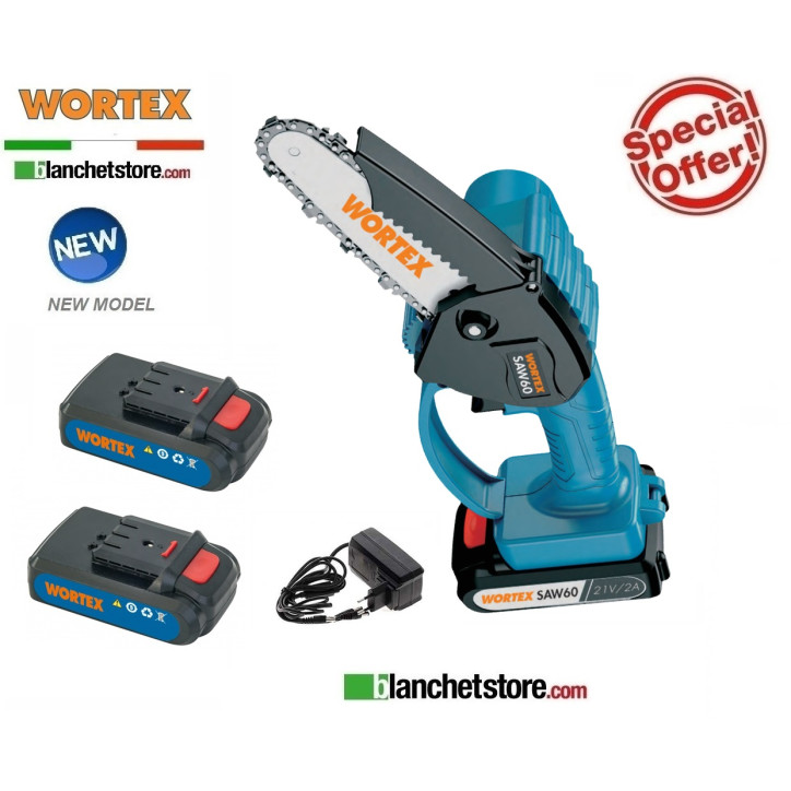 Wortex Saw 60 cordless manual pruner with 2 batteries