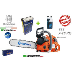 Motosega Husqvarna 555 xTorq completa di barra 18"/45 e catena