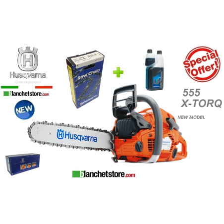 Chainsaw Husqvarna 555 xTorq complete with guide 18"45cm +chaine
