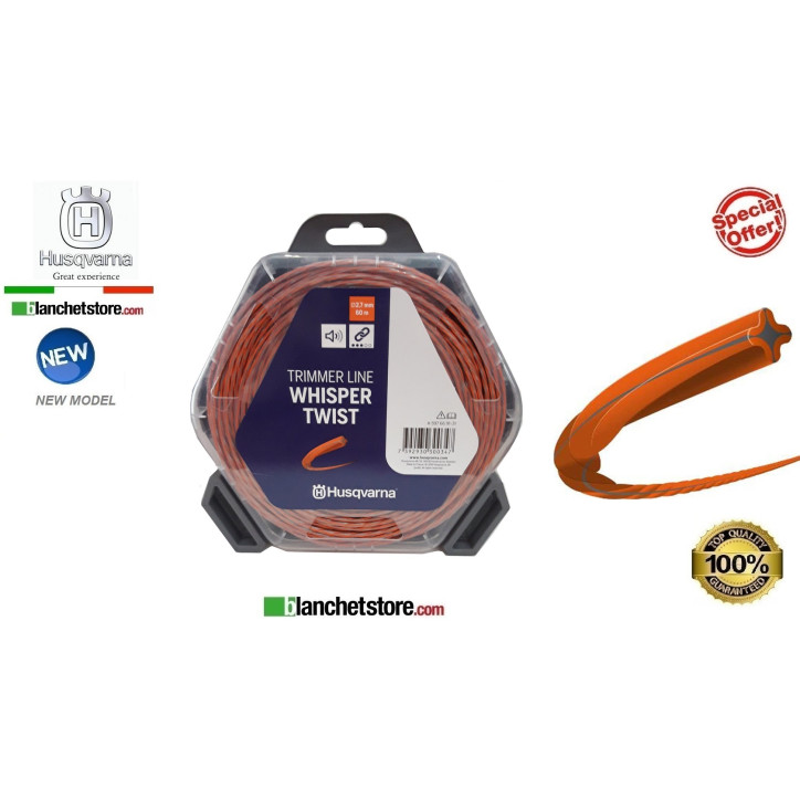 Fil pour debroussailleuse Husqvarna Whisper Twist d.2.7 X60 Ml Fil pour debroussailleuse Husqvarna Whisper Twist d.2.7 X60 Ml