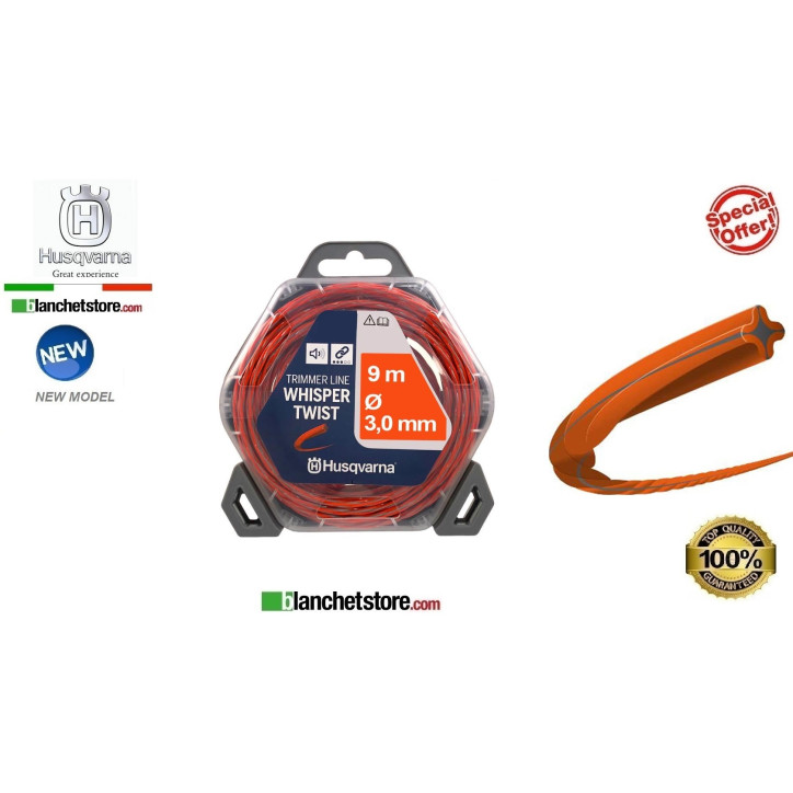 Line for brushcutter Husqvarna Whisper Twist d.3 x9 Ml Line for brushcutter Husqvarna Whisper Twist d.3 x9 Ml