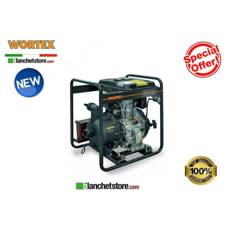 Pompe a eau Diesel Wortex HL 50-HXLE auto-amorcage 6.7HP Dem.El