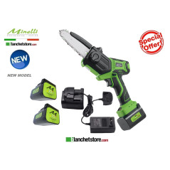 Minelli ENERQ2 cordless manual pruner with 2 Li-Ion batteries 16,8V 2AH Brushless