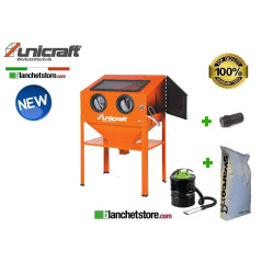 SABLEUSE DE BANC UNICRAFT SSK2-60 220 LT 6204001 + Aspirateur + BUSE 6204132 + Sac de sable US25-60