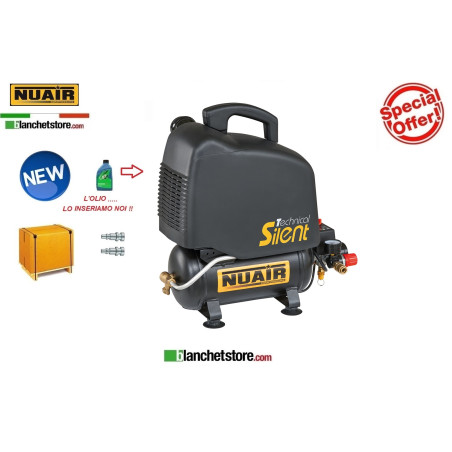 COMPRESSEUR SILENCIEUX NUAIR OM200/6 SILENCIEUX 1HP 6LT 220VOLT SILENCIEUX