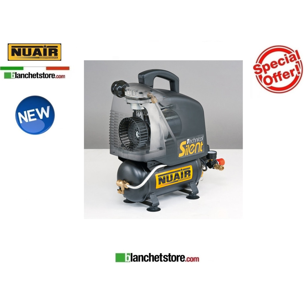 COMPRESSORE SILENZIATO NUAIR OM200/6 SILENT 1HP 6LT 220VOLT SILENZIATO COMPRESSORE SILENZIATO NUAIR OM200/6 SILENT 1HP 6LT 220VOLT SILENZIATO