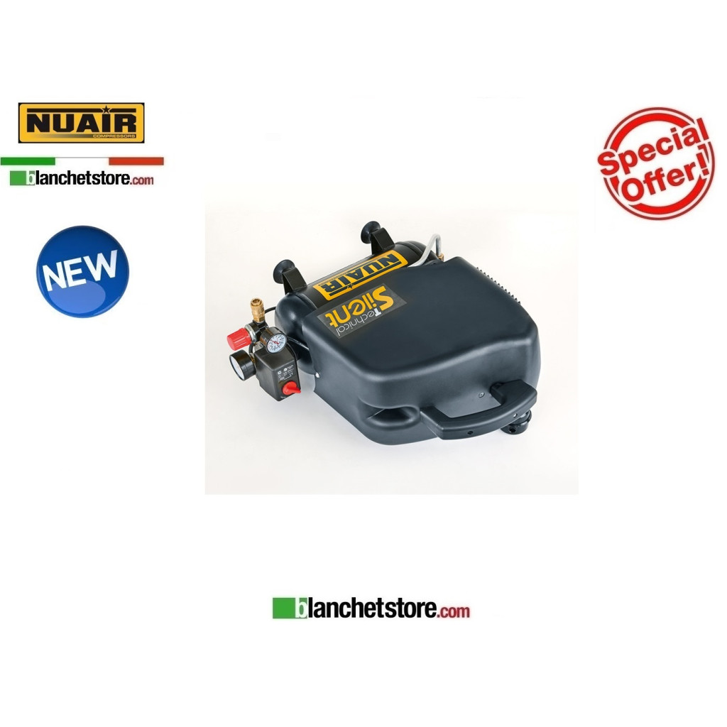 COMPRESSORE SILENZIATO NUAIR OM200/6 SILENT 1HP 6LT 220VOLT SILENZIATO COMPRESSORE SILENZIATO NUAIR OM200/6 SILENT 1HP 6LT 220VOLT SILENZIATO