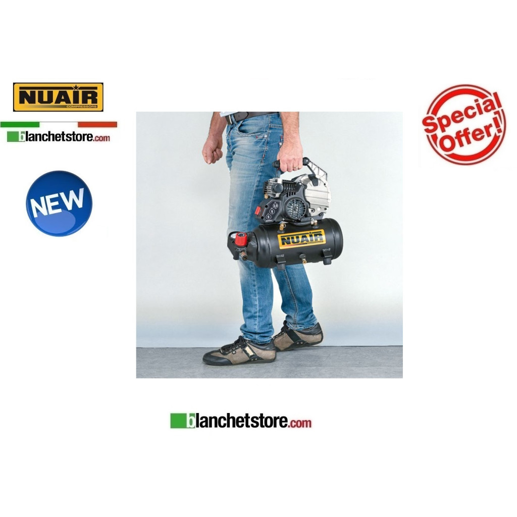 ELECTRIC COMPRESSOR NUAIR FE-227/8/6E 2HP 6lt 220VOLT OIL LUBRICATED