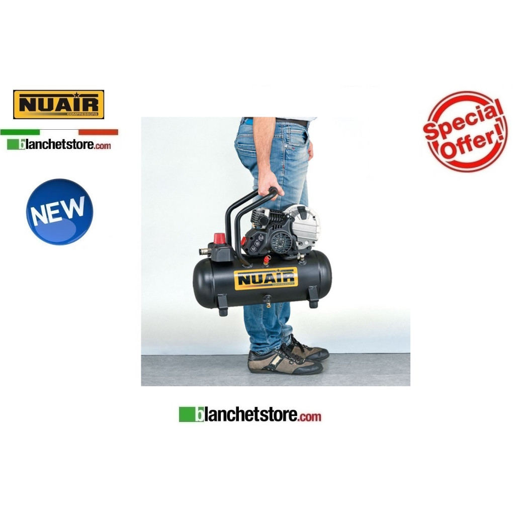 COMPRESSORE ELETTRICO NUAIR FE-227/10/12 2HP 12lt 220VOLT LUBRIFICATO A OLIO