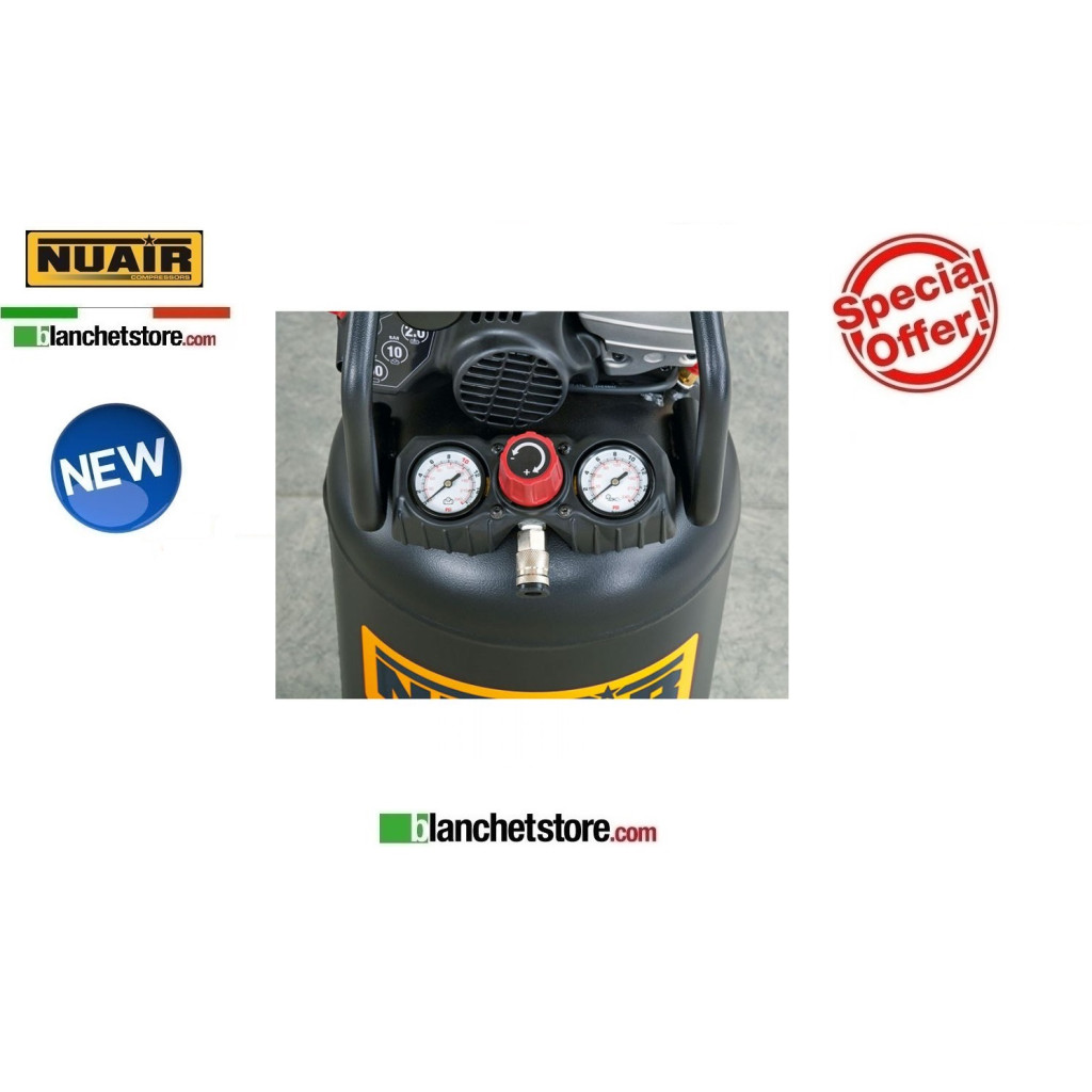 ELECTRIC COMPRESSOR NUAIR FE-227/10/30V 2HP 30lt 220VOLT OIL LUBRICATED