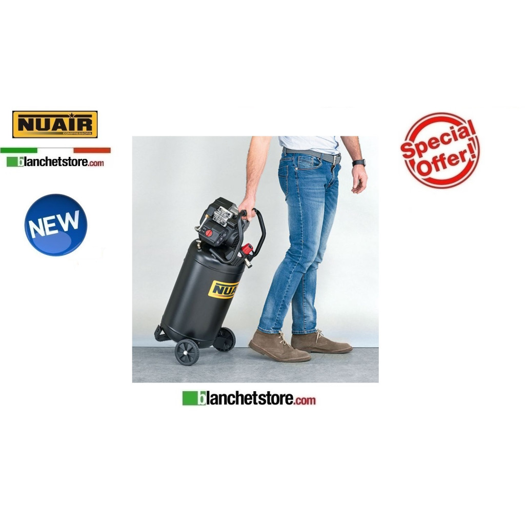 COMPRESSORE ELETTRICO NUAIR FE-227/10/30V 2HP 30lt 220VOLT LUBRIFICATO A OLIO