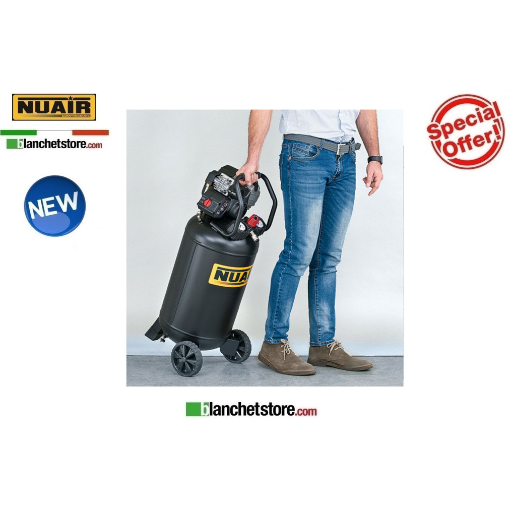 ELECTRIC COMPRESSOR NUAIR FE-227/10/50V 2HP 50lt 220VOLT OIL LUBRICATED