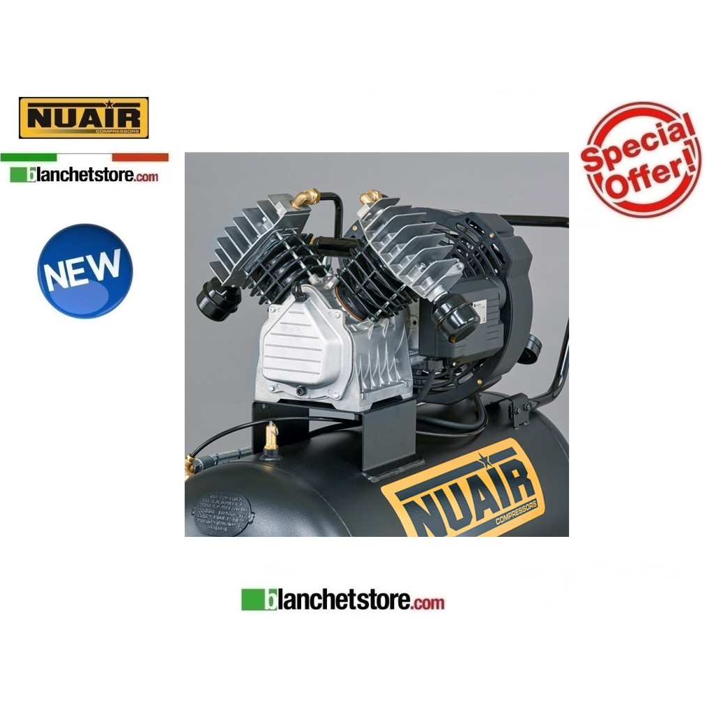 NUAIR GVM/50 3HP TWIN-CYLINDER ELECTRIC COMPRESSOR 50LT 220Volt PROFESSIONAL