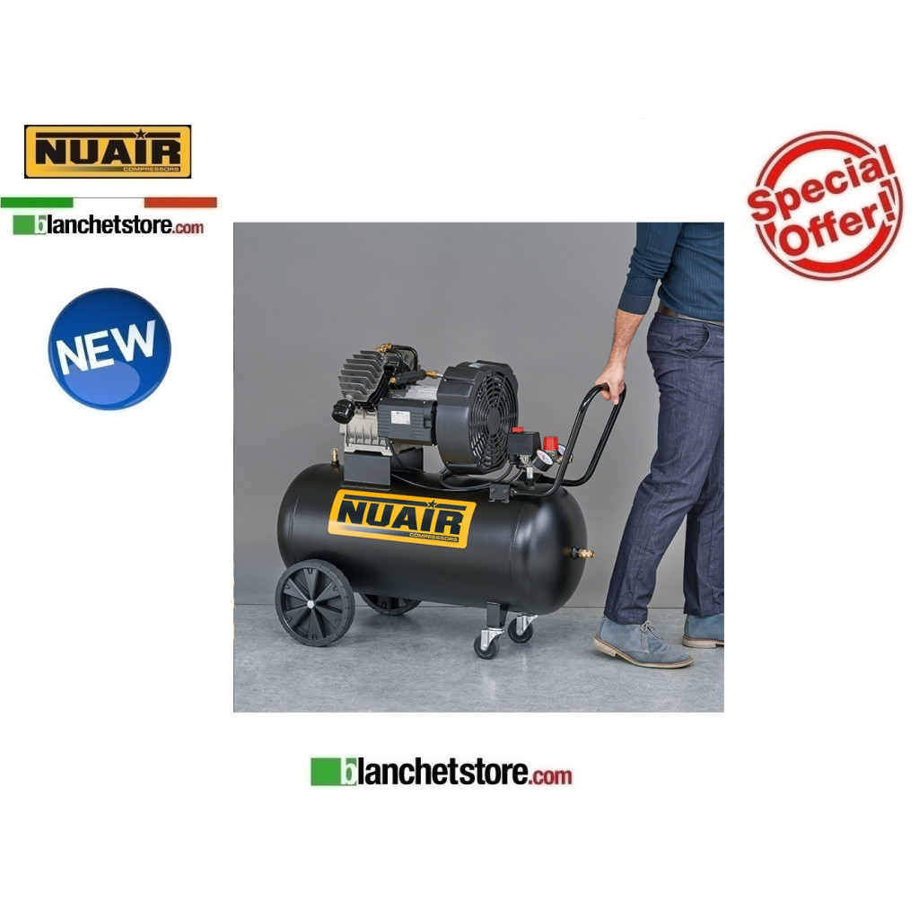 NUAIR GVM/50 3HP TWIN-CYLINDER ELECTRIC COMPRESSOR 50LT 220Volt PROFESSIONAL