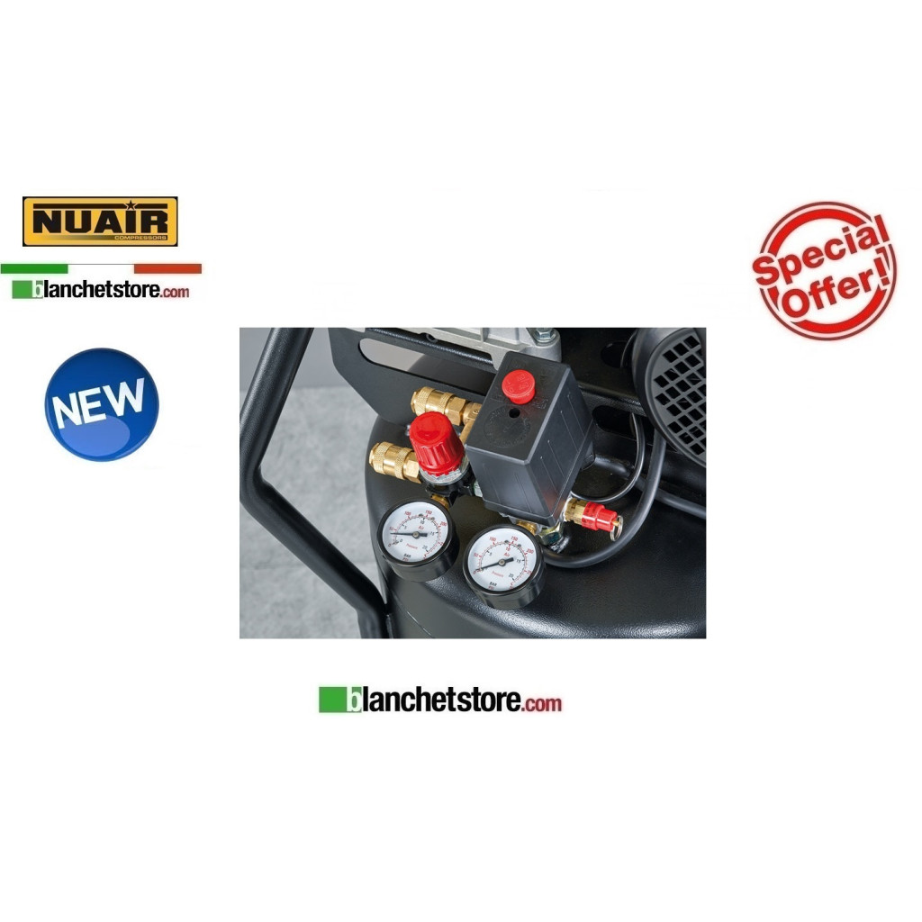 NUAIR B2800B/3M/90V 3HP COMPRESSEUR ÉLECTRIQUE BI-CYLINDRE 90LT 220Volt PROFESSIONNEL