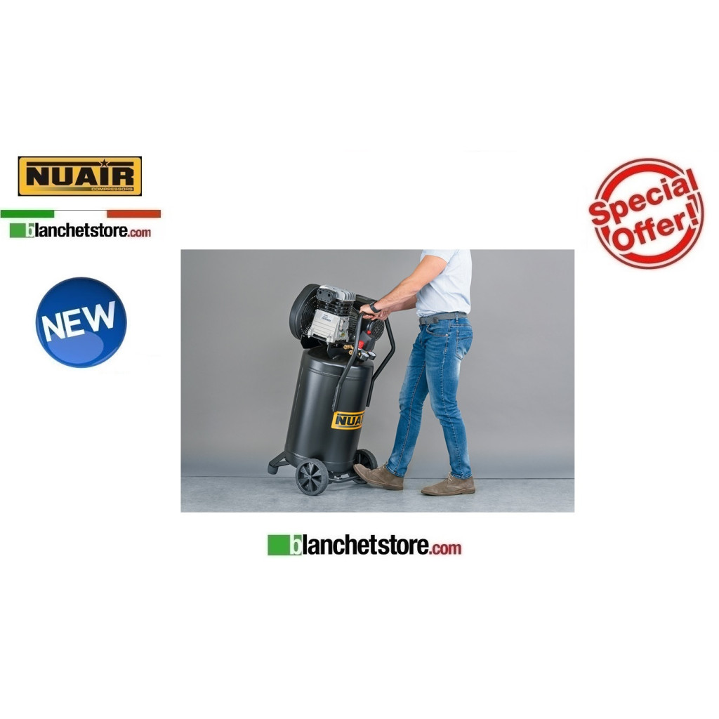 NUAIR B2800B/3M/90V 3HP COMPRESSEUR ÉLECTRIQUE BI-CYLINDRE 90LT 220Volt PROFESSIONNEL