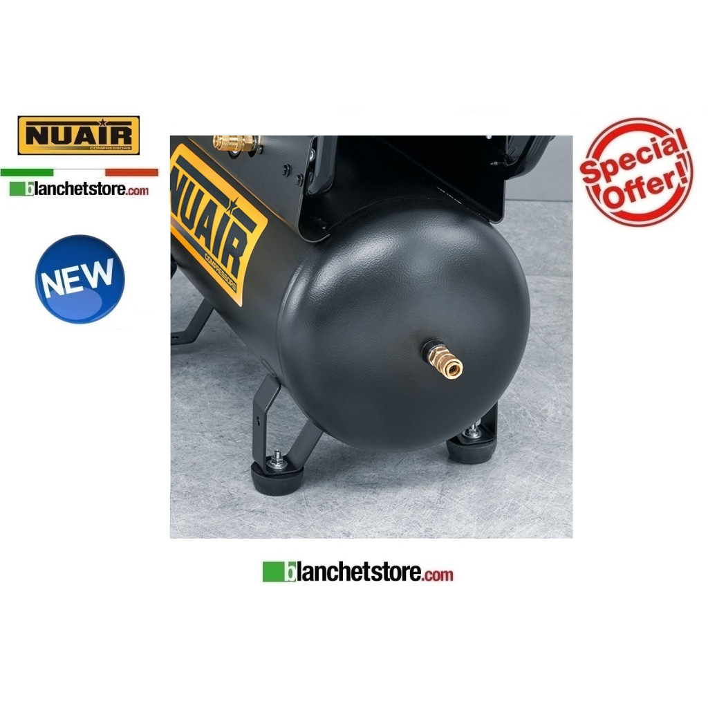 NUAIR B2800/B/2M/50 TECH-2HP TWIN-CYLINDER ELECTRIC COMPRESSOR 50LT 220VOLT PROFESSIONAL