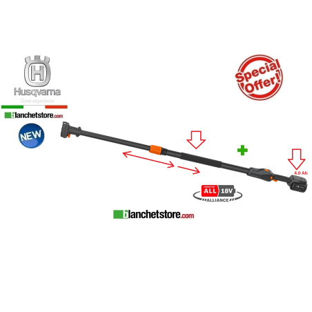Extension cord for Husqvarna Aspire PE5-P4A cordless pruner with 1 battery 18Volt 4.0A