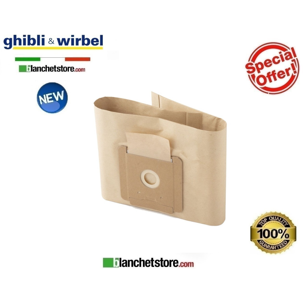 Paper bags for Ghibli Power D 12 vacuum cleaner art 6582030 pack of 10 pcs Paper bags for Ghibli Power D 12 vacuum cleaner art 6582030 pack of 10 pcs