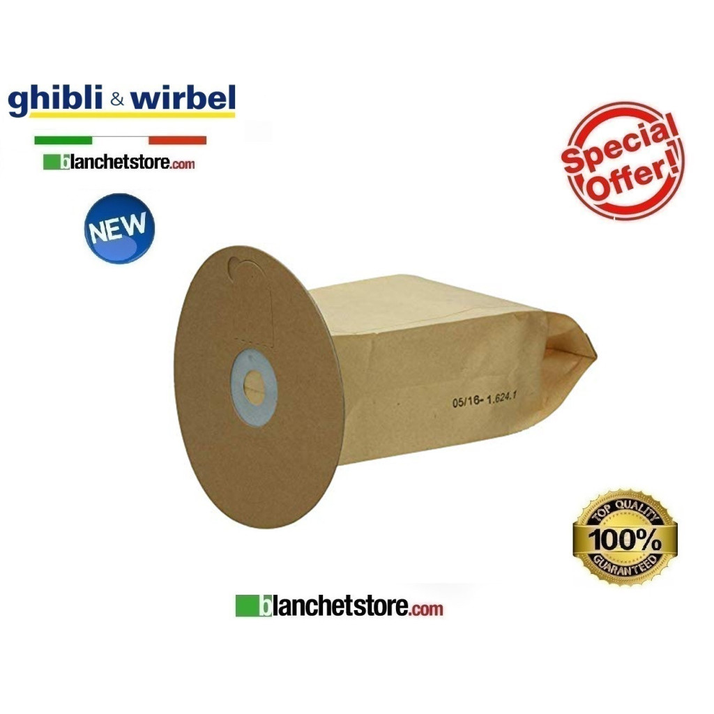 Sacchetti in carta per aspirapolvere Ghibli T 1 art 6588035 conf.10pz Sacchetti in carta per aspirapolvere Ghibli T 1 art 6588035 conf.10pz