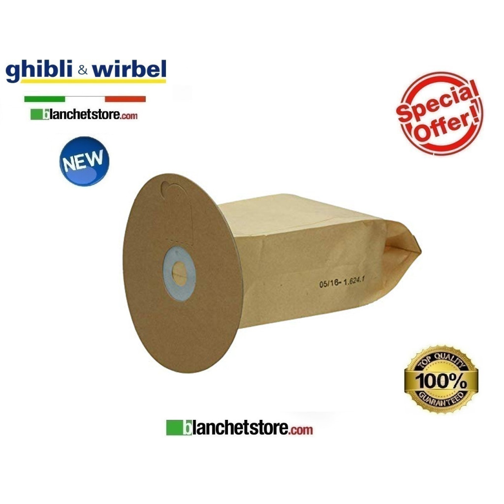 Sacs en papier pour aspirateur Ghibli T 1 art 6588035 paquets 10 pcs