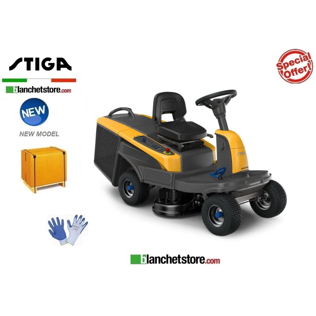 STIGA SWIFT 372e BATTERY POWERED TRACTOR Double blade cutting 72cm 48 Volt 1200Watt STIGA SWIFT 372e BATTERY POWERED TRACTOR Double blade cutting 72cm 48 Volt 1200Watt