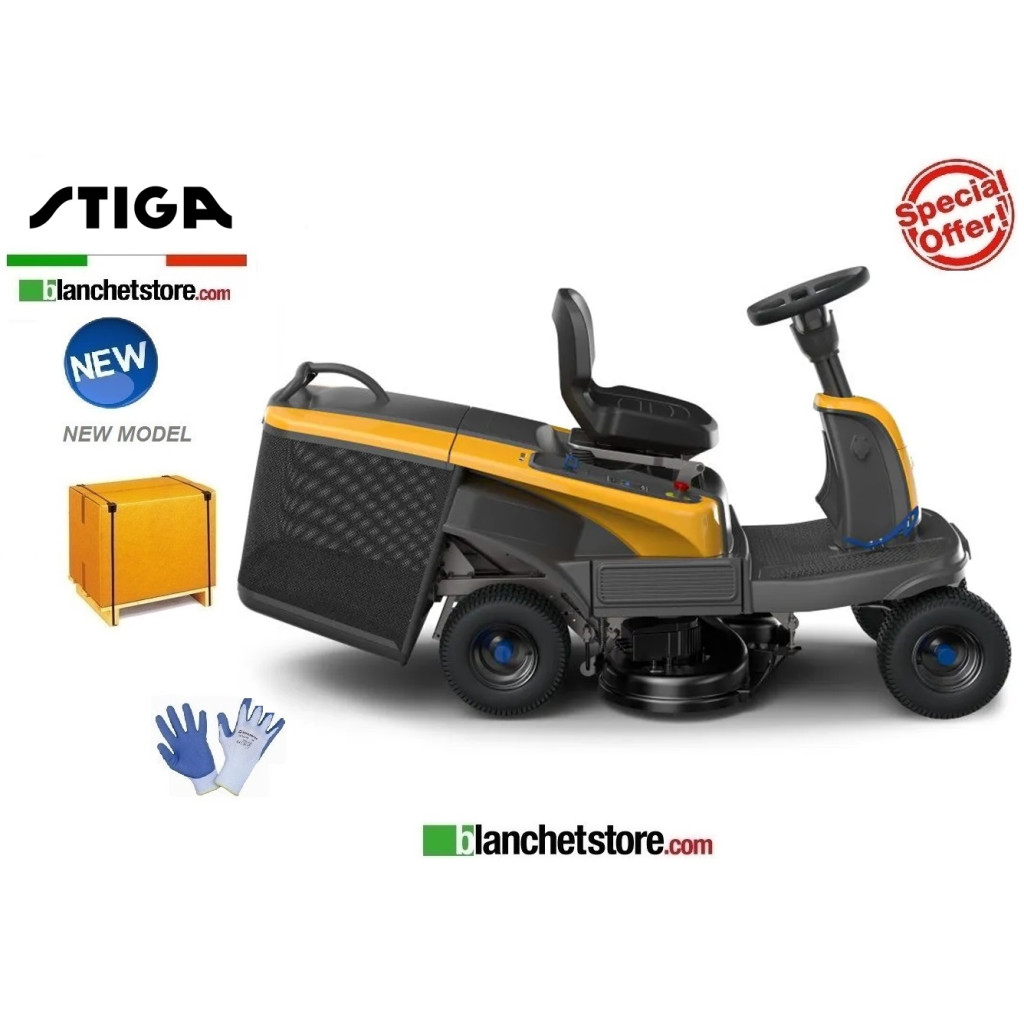 Tracteur autoportee a batterie STIGA SWIFT 372e Coupe avec 2 lames 72cm 48Volt 1200Watt