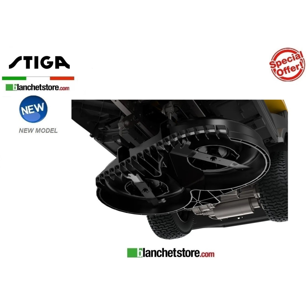 Tracteur autoportee a batterie STIGA SWIFT 372e Coupe avec 2 lames 72cm 48Volt 1200Watt