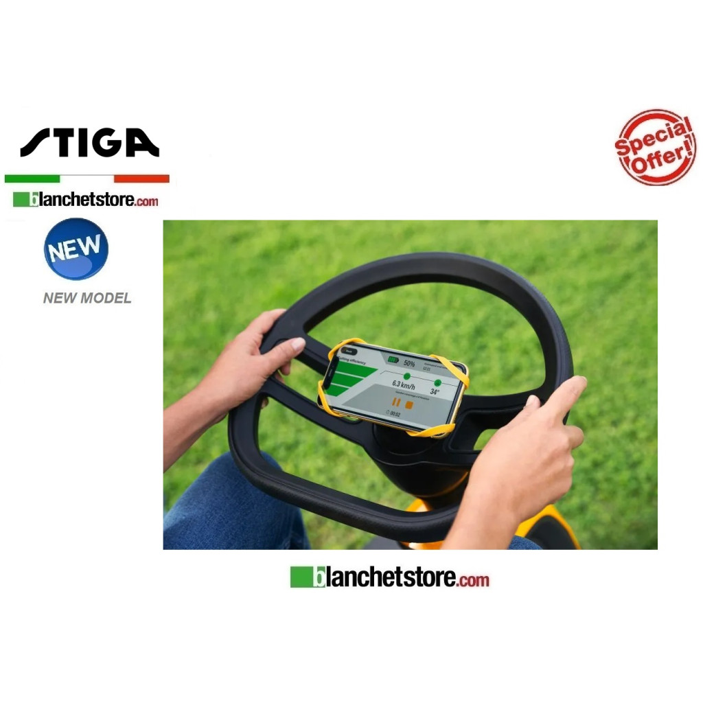 Tracteur autoportee a batterie STIGA SWIFT 372e Coupe avec 2 lames 72cm 48Volt 1200Watt