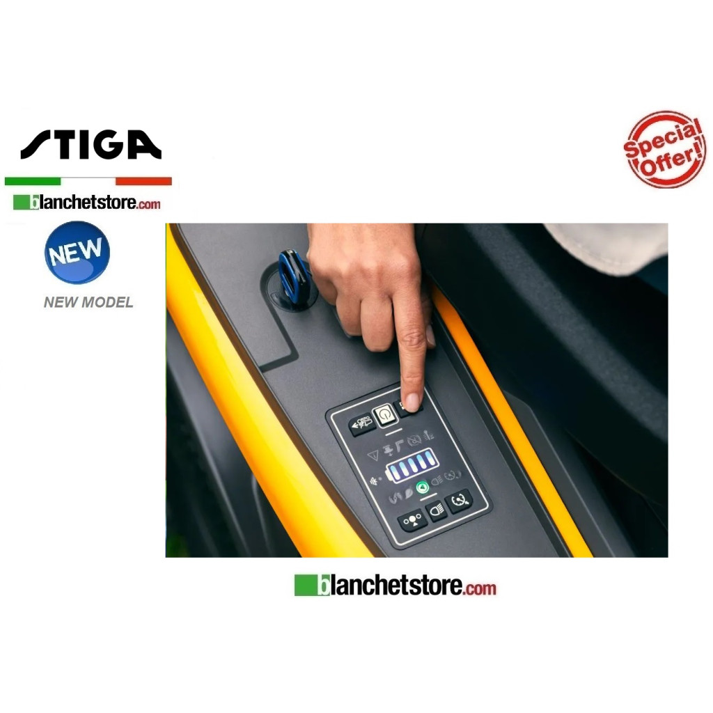 Tracteur autoportee a batterie STIGA SWIFT 372e Coupe avec 2 lames 72cm 48Volt 1200Watt