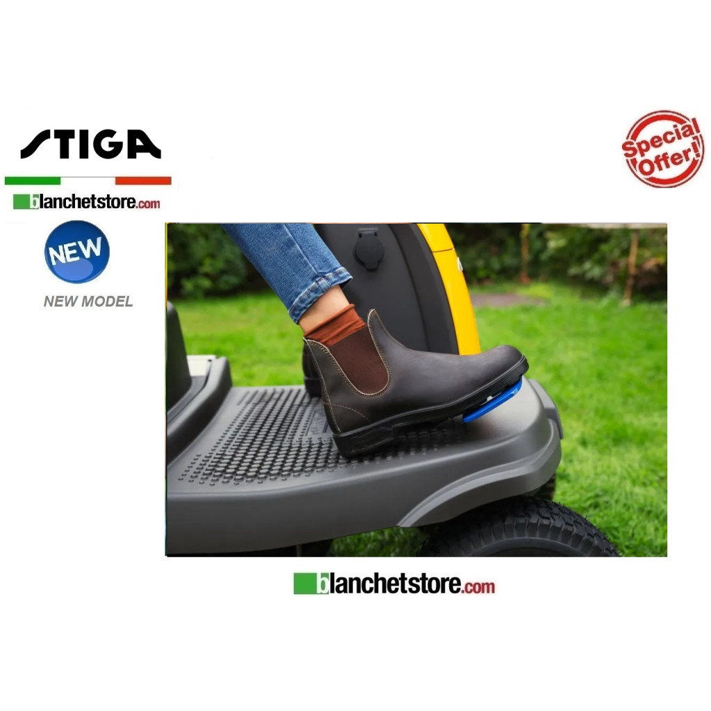 Tracteur autoportee a batterie STIGA SWIFT 372e Coupe avec 2 lames 72cm 48Volt 1200Watt