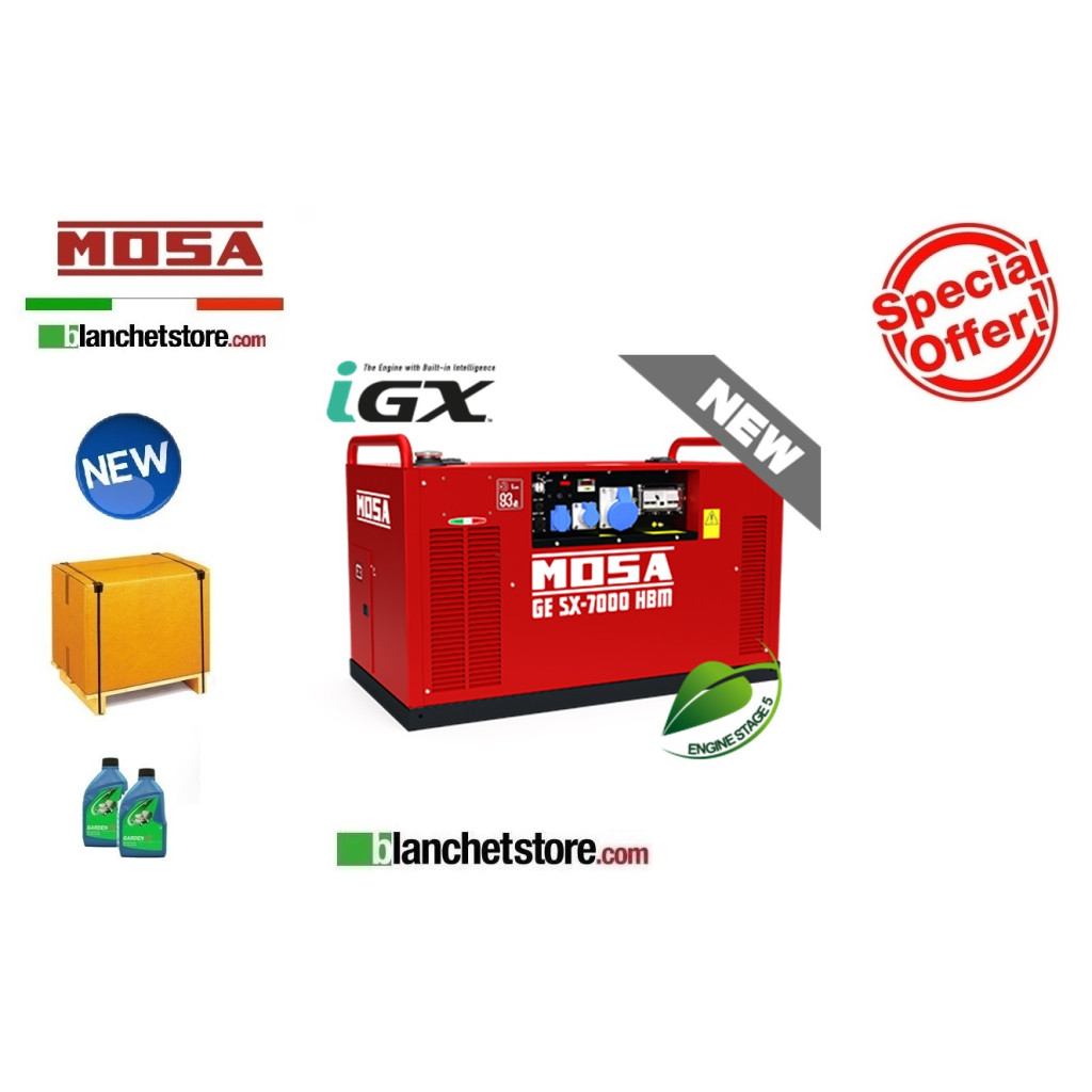 Groupe électrogène Mosa GE SX-7000 HBM Honda GX 390 Groupe électrogène Mosa GE SX-7000 HBM Honda GX 390