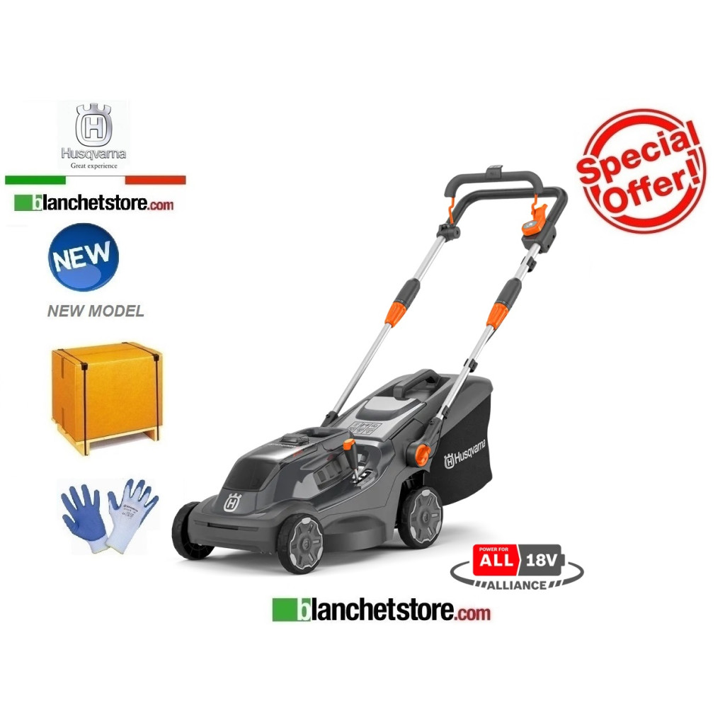 Husqvarna Aspire LC 34-P4A cordless lawn mower with 1 18V-N72 4.0A battery + P4A 18-C70 charger Husqvarna Aspire LC 34-P4A cordless lawn mower with 1 18V-N72 4.0A battery + P4A 18-C70 charger