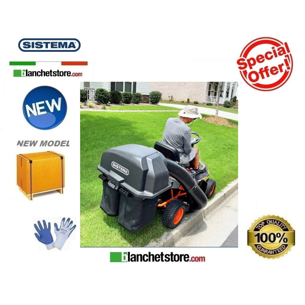 Sacco raccolta GRASS BAG per Trattorino a batteria Sistema Rider E599 professional 56Volt 100A