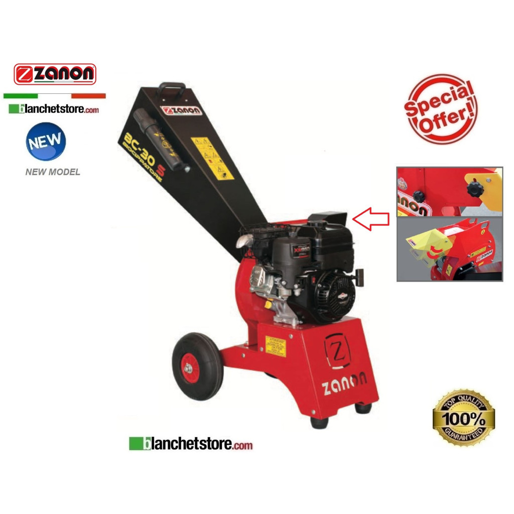 Zanon BC 30-S petrol wood chipper shredder B&S XR950 6HP engine 1003129 Zanon BC 30-S petrol wood chipper shredder B&S XR950 6HP engine 1003129