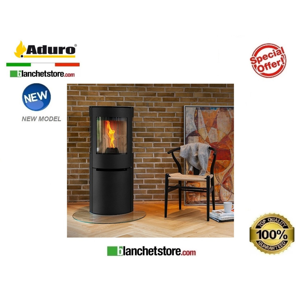 Poêle à pellets Mod. Aduro P5 Acier Noir Satiné - 6,8 kW Poêle à pellets Mod. Aduro P5 Acier Noir Satiné - 6,8 kW