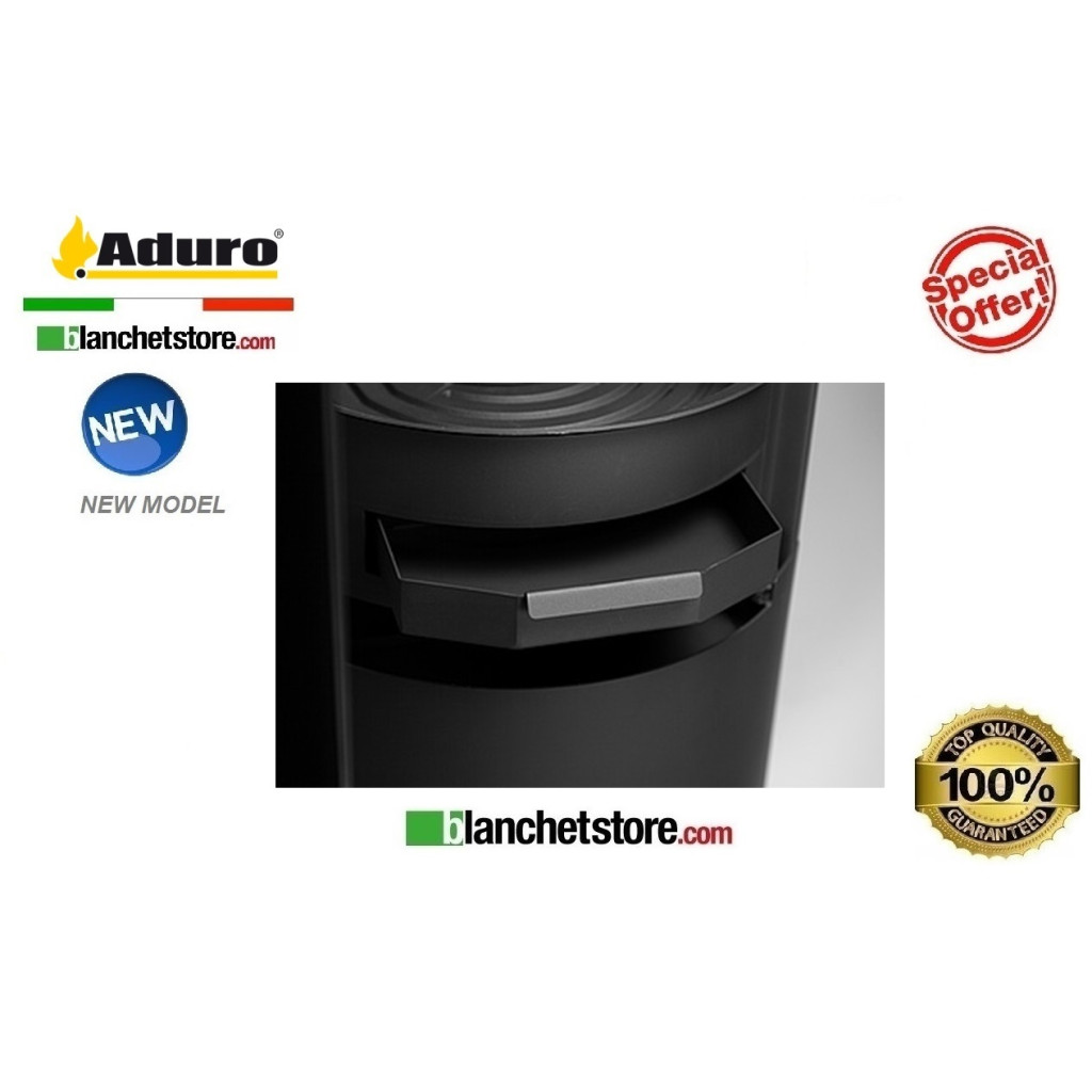 Poêle à pellets Mod. Aduro P5 Acier Noir Satiné - 6,8 kW Poêle à pellets Mod. Aduro P5 Acier Noir Satiné - 6,8 kW
