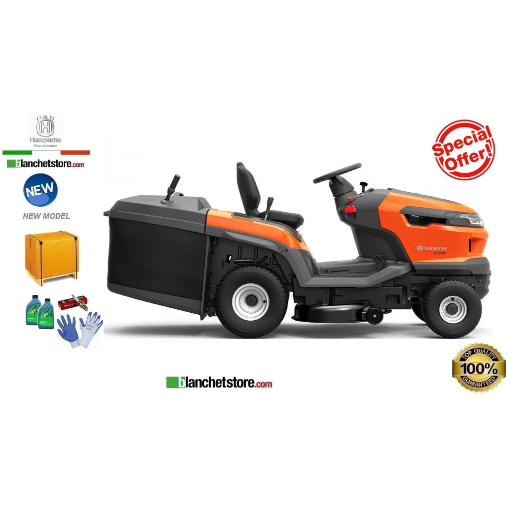 Tracteur a pelouse Husqvarna TC 220T Sac de ramassage, coupe 107, hydrostatique Tracteur a pelouse Husqvarna TC 220T Sac de ramassage, coupe 107, hydrostatique