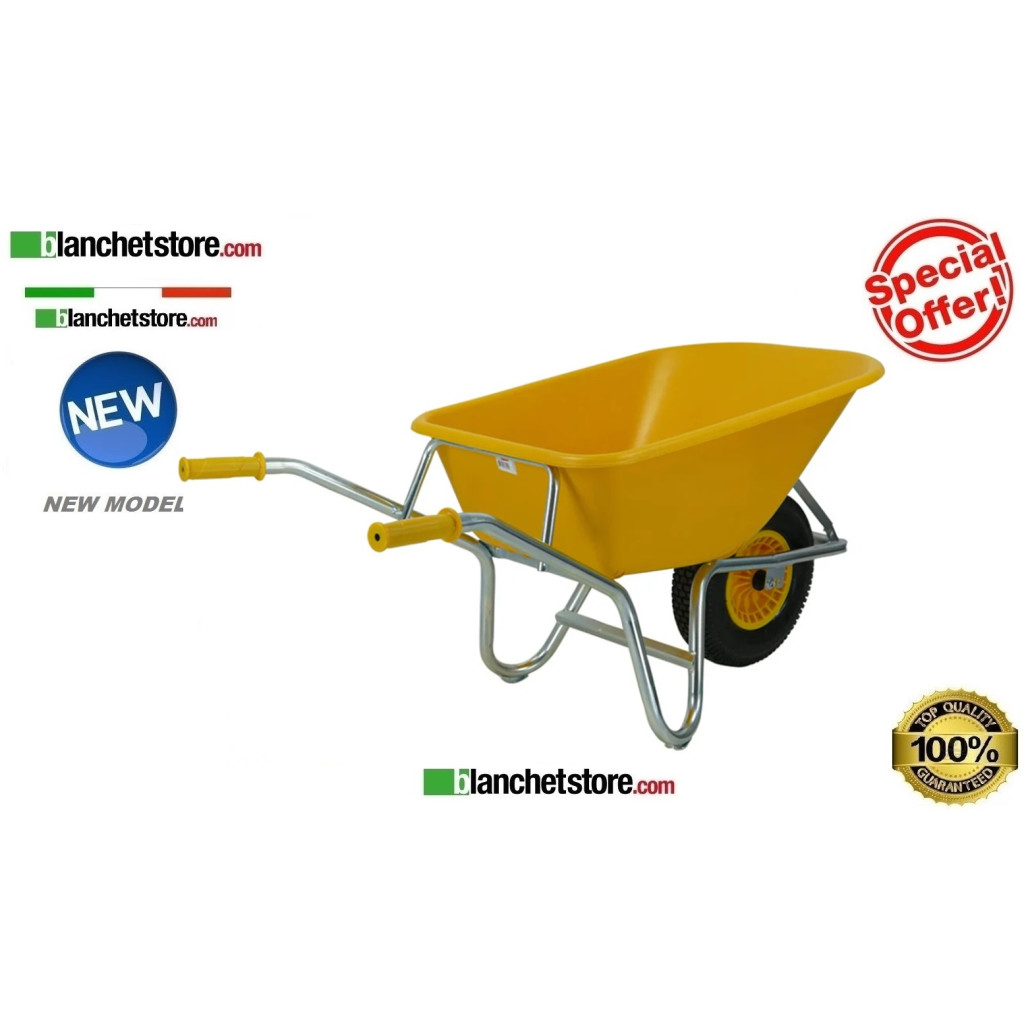 WHEELBARROW WITH PVC BUCKET STRONG CFPE 100 LT.100 PNEUMATIC WHEEL WHEELBARROW WITH PVC BUCKET STRONG CFPE 100 LT.100 PNEUMATIC WHEEL