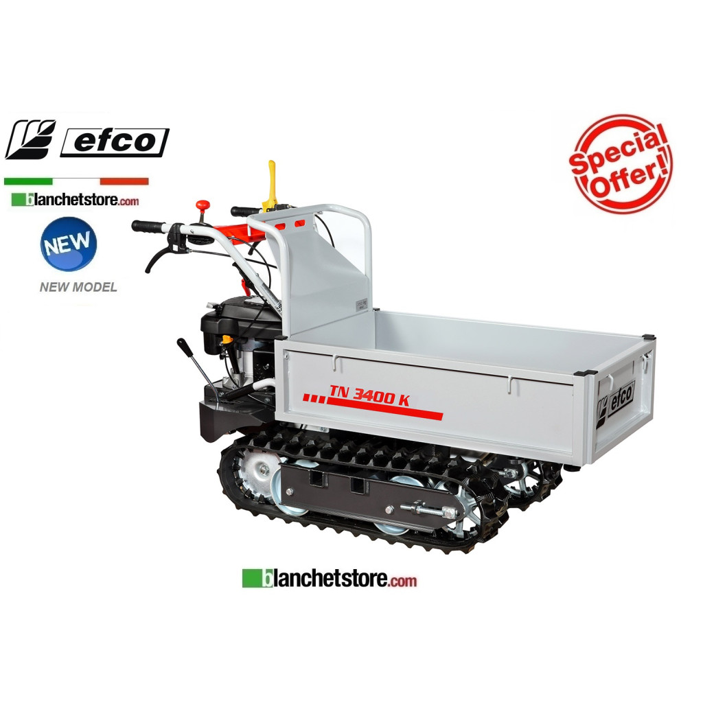 Brouette a chenilles Efco TN 3400K avec ridelles extensible Capacité 350Kg Moteur Emak K655 OHV Brouette a chenilles Efco TN 3400K avec ridelles extensible Capacité 350Kg Moteur Emak K655 OHV